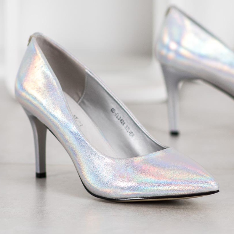 Goodin Stilettos con estilo hechos de cuero ecológico gris 1