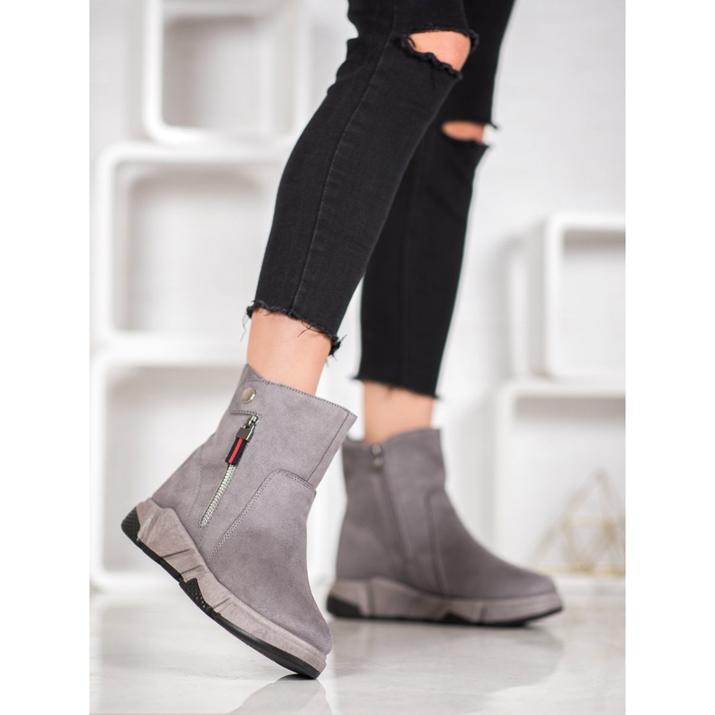SHELOVET Botas de gamuza de moda gris 2