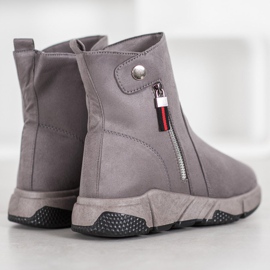 SHELOVET Botas de gamuza de moda gris 3