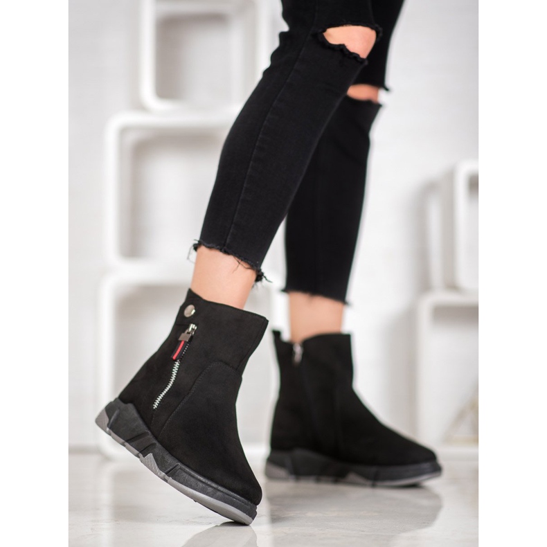 SHELOVET Botas de gamuza de moda negro 1