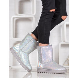 SHELOVET Mukluki con lentejuelas gris 6