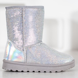 SHELOVET Mukluki con lentejuelas gris 2