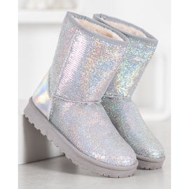 SHELOVET Mukluki con lentejuelas gris 4