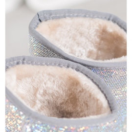 SHELOVET Mukluki con lentejuelas gris 5