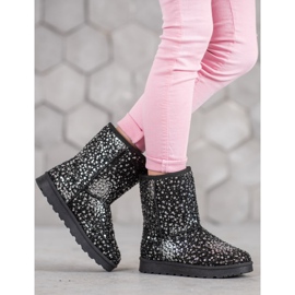 SHELOVET Mukluki cálido con lentejuelas negro 6