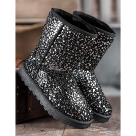 SHELOVET Mukluki cálido con lentejuelas negro 5