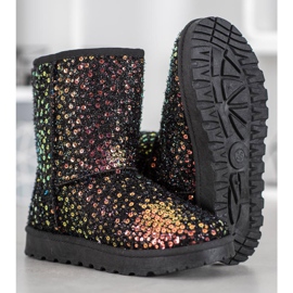 SHELOVET Mukluki cálido con lentejuelas negro 1
