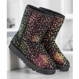 SHELOVET Mukluki cálido con lentejuelas negro 6