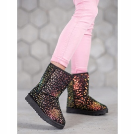SHELOVET Mukluki cálido con lentejuelas negro 3