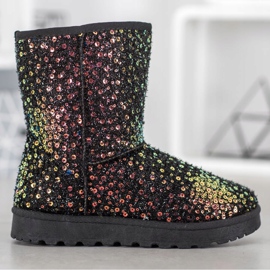 SHELOVET Mukluki cálido con lentejuelas negro 4