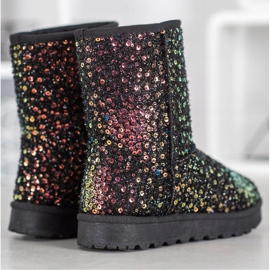 SHELOVET Mukluki cálido con lentejuelas negro 5