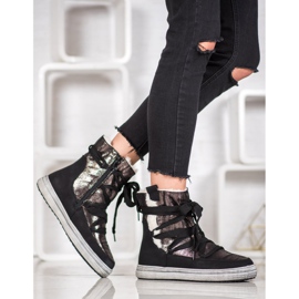 SDS Botas de nieve cálidas marrón negro 3