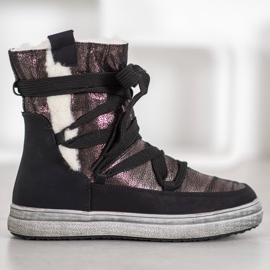 SDS Botas de nieve cálidas marrón negro 5