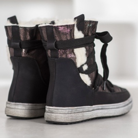 SDS Botas de nieve cálidas marrón negro 6