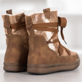 SDS Botas de nieve cálidas marrón dorado 3