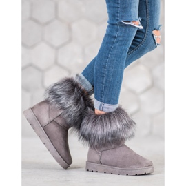 SHELOVET Mukluki gris con piel 1 SHELOVET Mukluki gris con piel 1