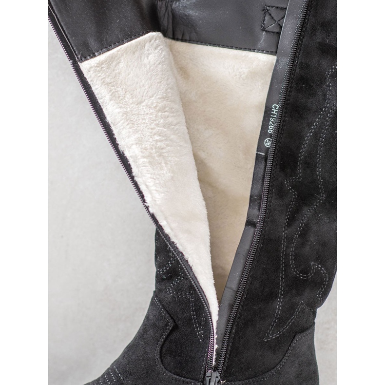 Abloom Botas vaqueras de ante negro 1