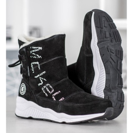 McKey Botas de nieve de cuero negro 2 McKey Botas de nieve de cuero negro 2