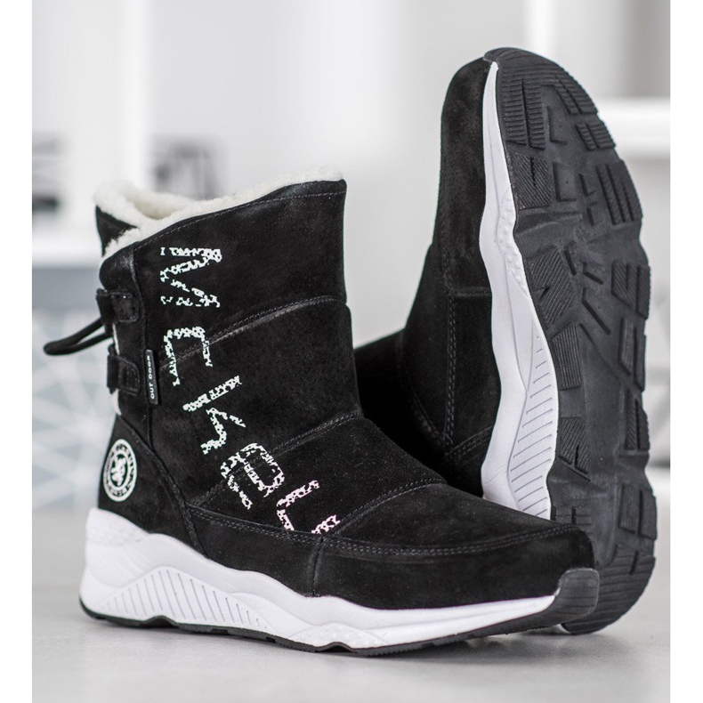 McKey Botas de nieve de cuero negro 2 McKey Botas de nieve de cuero negro 2