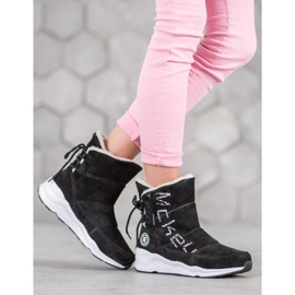 McKey Botas de nieve de cuero negro 3