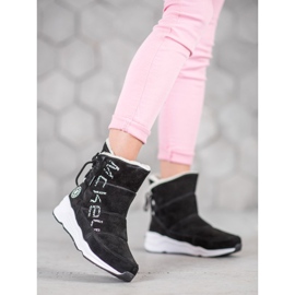 McKey Botas de nieve de cuero negro 4