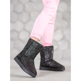 SHELOVET Mukluki cálido con lentejuelas negro 1