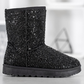 SHELOVET Mukluki cálido con lentejuelas negro 2