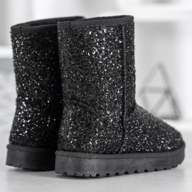 SHELOVET Mukluki cálido con lentejuelas negro 3