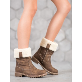SDS Botas cálidas con cuero ecológico marrón 6