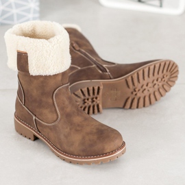 SDS Botas cálidas con cuero ecológico marrón 3