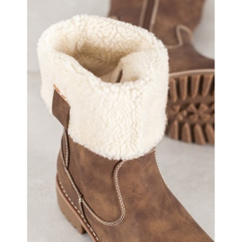 SDS Botas cálidas con cuero ecológico marrón 4