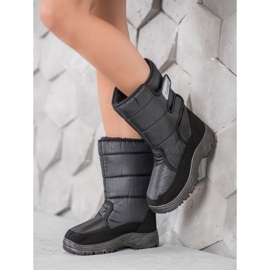 SHELOVET Botas de nieve cálidas con velcro negro 5