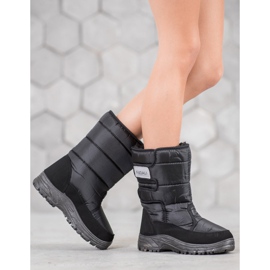 SHELOVET Botas de nieve cálidas con velcro negro 6