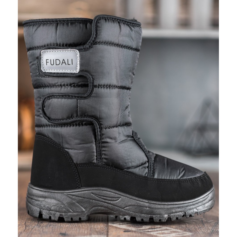 SHELOVET Botas de nieve cálidas con velcro negro 2