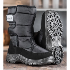 SHELOVET Botas de nieve cálidas con velcro negro 3