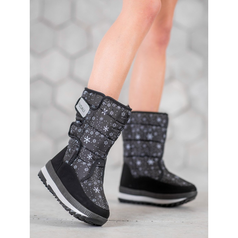 SHELOVET Botas de nieve con velcro negro 1