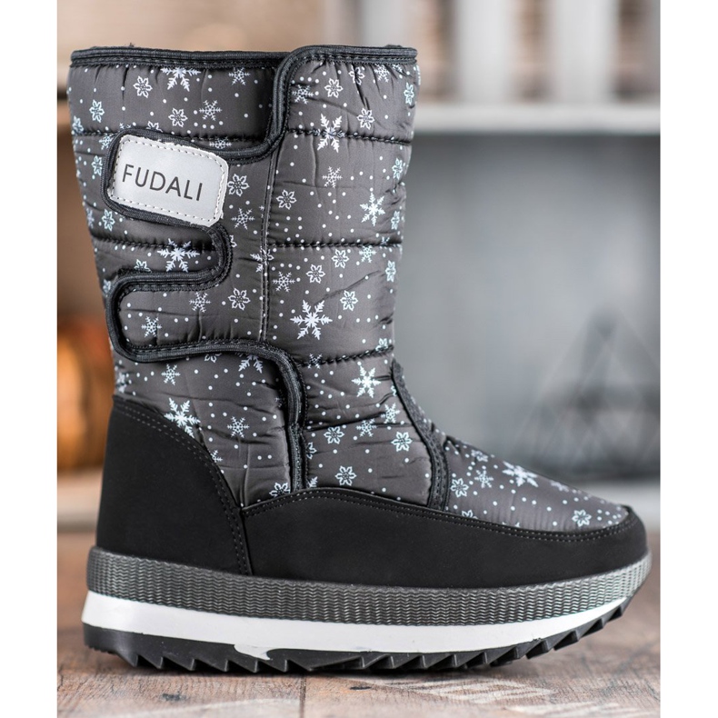 SHELOVET Botas de nieve con velcro negro 2