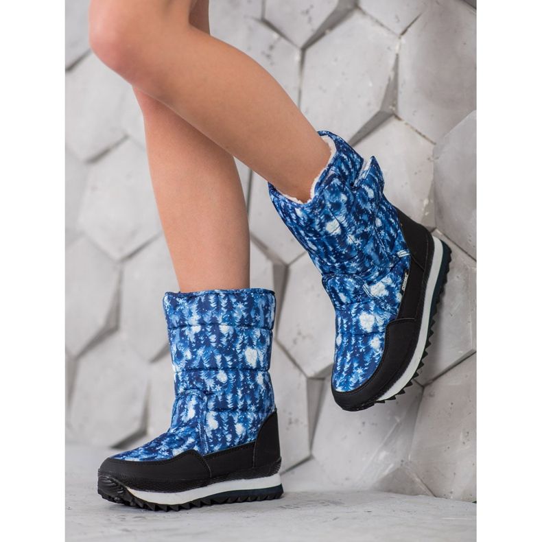 SHELOVET Botas de nieve con aplicación azul 1 SHELOVET Botas de nieve con aplicación azul 1