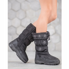 SHELOVET Botas de nieve sin cordones negro 7
