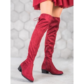Small Swan Botas granate por encima de la rodilla rojo 3