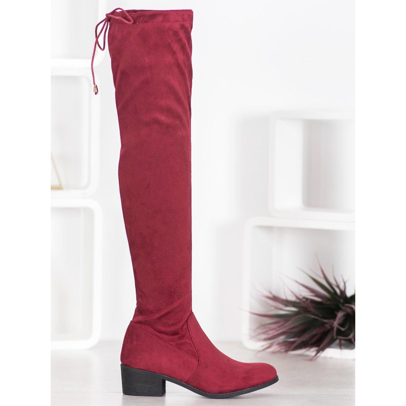 Small Swan Botas granate por encima de la rodilla rojo 1 Small Swan Botas granate por encima de la rodilla rojo 1