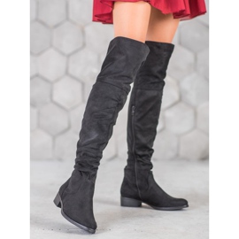 SDS Botas de gamuza hasta el muslo negro 2