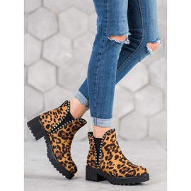 SDS Botines chelsea con estampado de leopardo marrón 3