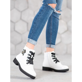 Sergio Leone Botas con aplicación blanco 1