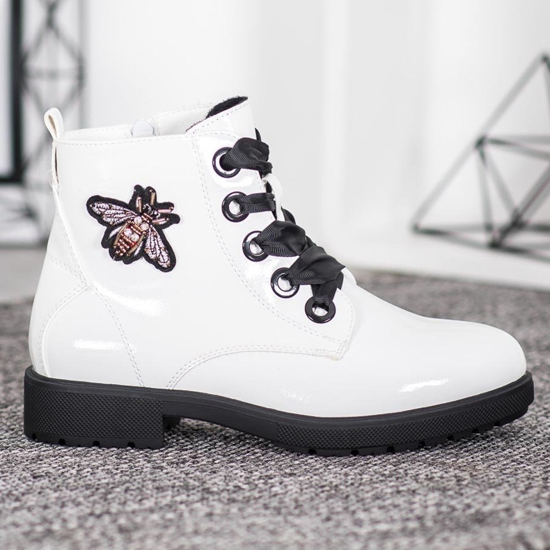 Sergio Leone Botas con aplicación blanco 2