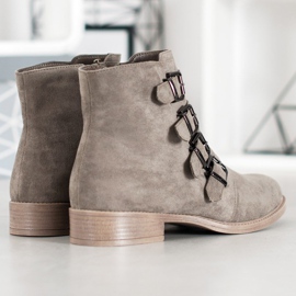 Sergio Leone Botines de ante con hebillas caqui 4