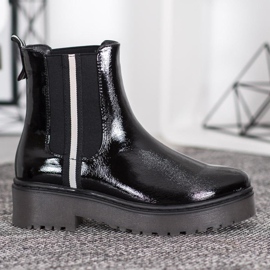 Sergio Leone Botines Chelsea Fashion lacados negro 2