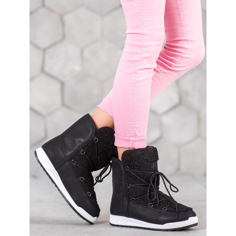 Small Swan Botas de invierno con piel de oveja negro 1