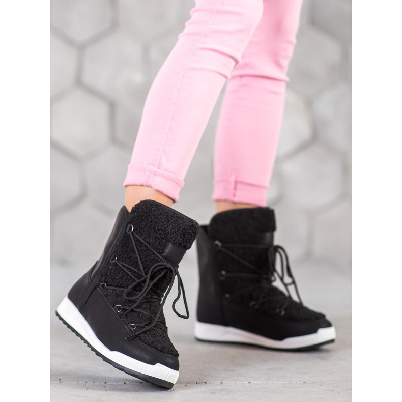 Small Swan Botas de invierno con piel de oveja negro 2