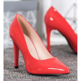 Sergio Leone Tacones con estilo barnizado rojo 2